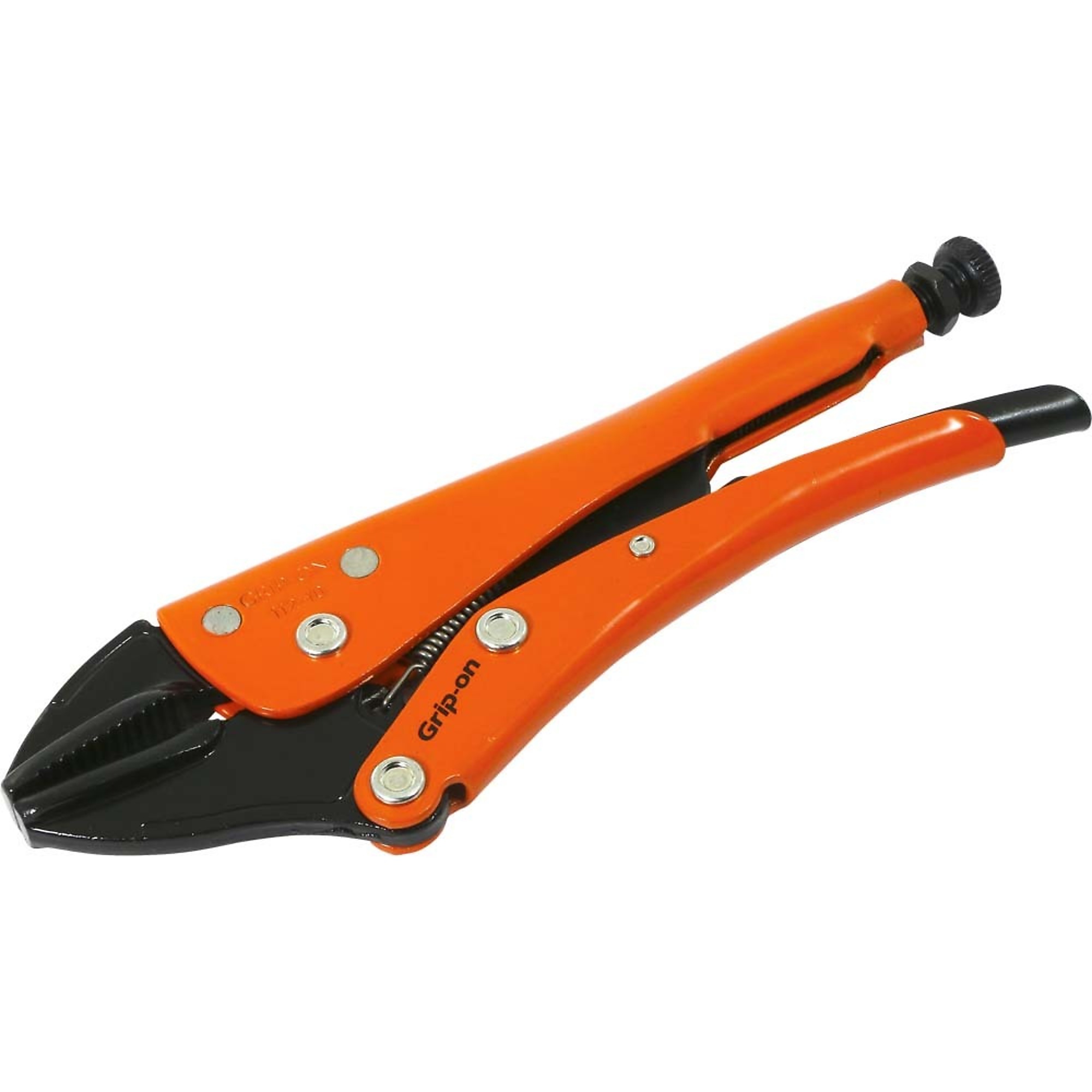 Grip-on, 10in. Locking Pliers Straight Jaws, Pieces (qty.) 1 Material Alloy Steel, Jaw Capacity 2.48 in, Model# 112-10
